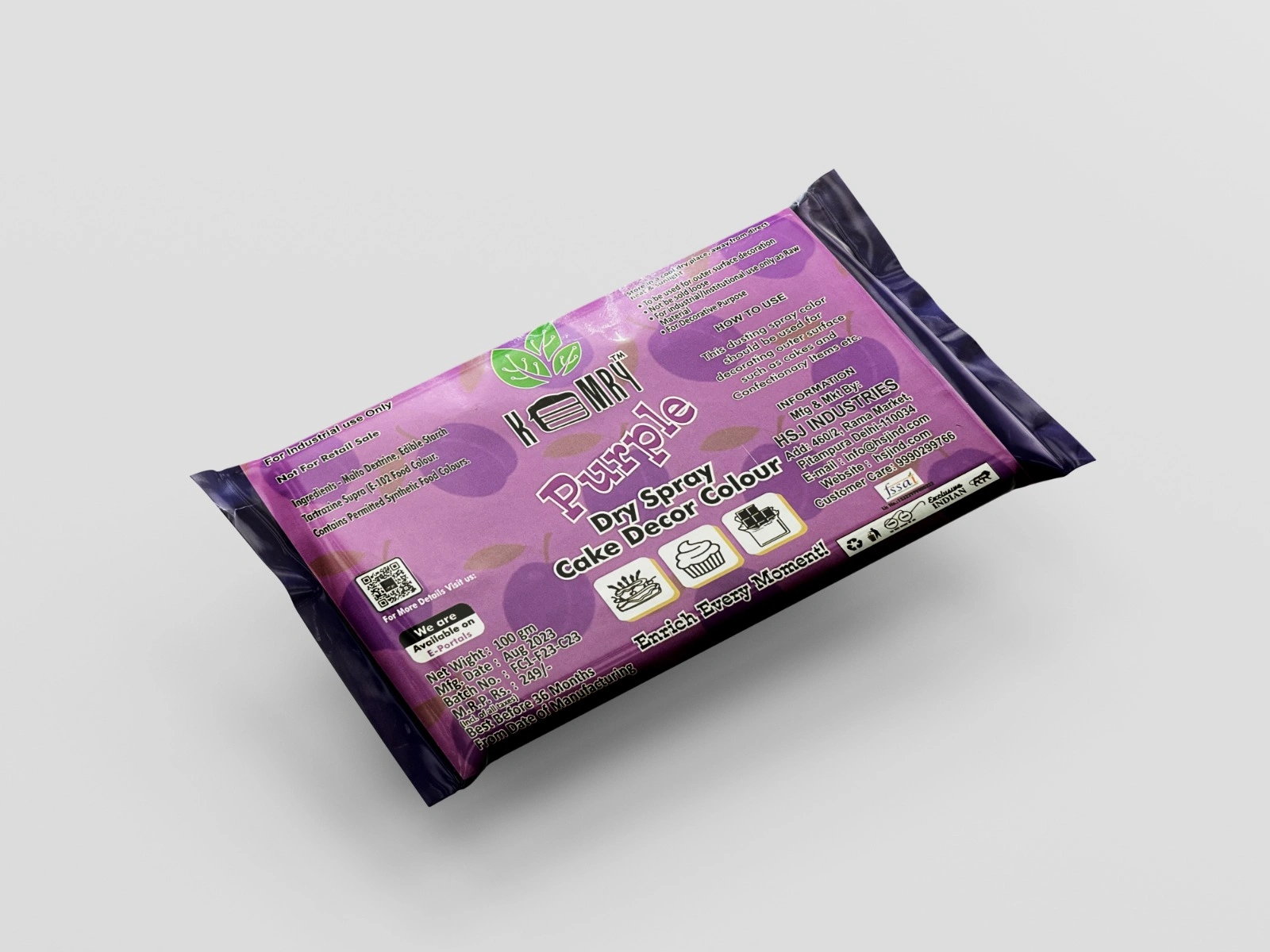 Purple Dry Food Color Pouch