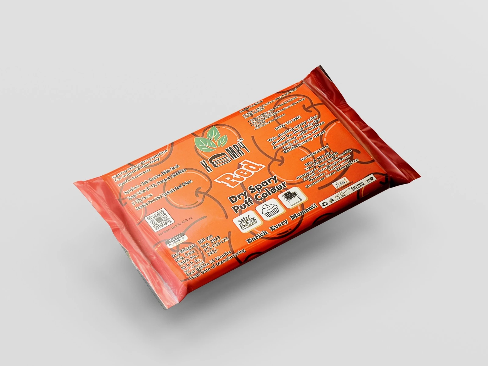 Red Dry Food Color Pouch
